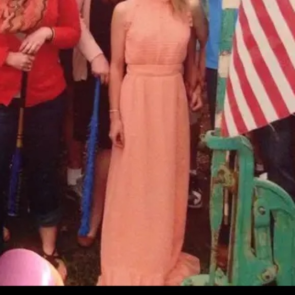 True Vintage Peach Maxi Dress - Picture 6 of 6